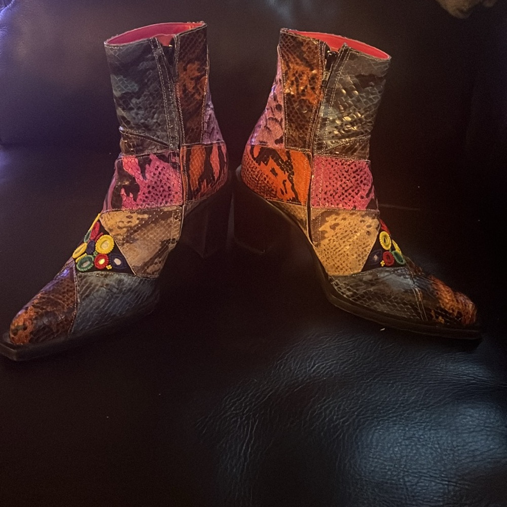 Amazing Freelance Python Patchwork Boots Sz 37/7 … - image 8